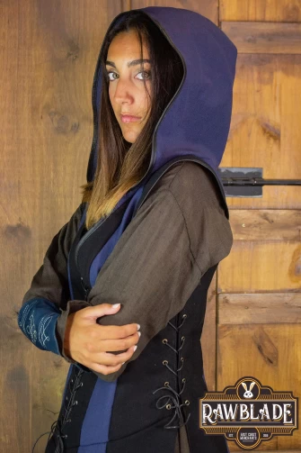 Arylith Archer Cotton Tunic - Black/Blue