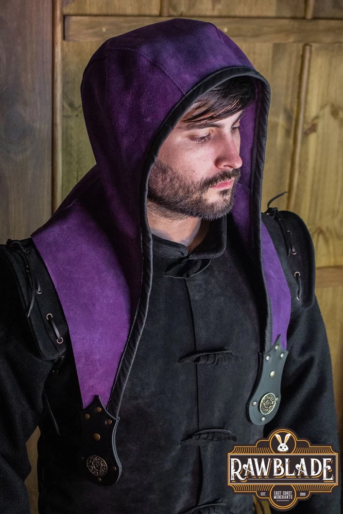 Akku splitleather hood, Purple