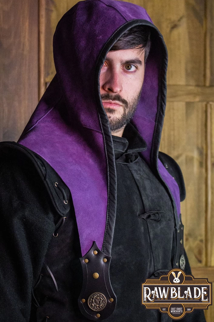 Akku splitleather hood, Purple