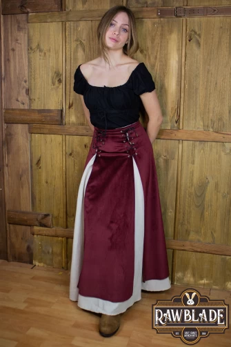 Isabela Deluxe Double Skirt - Bourdeaux