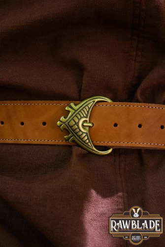 Hrothgar Viking Ornate Belt - Light Brown